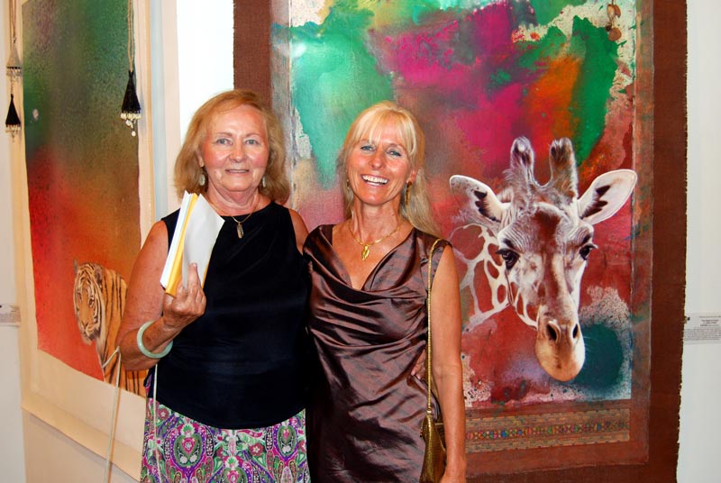 Calley O'Neill with her mom, Anne Tsigounis, who funded Calley's expedition to the Wildlife Artist of the Year Exhibition in London.